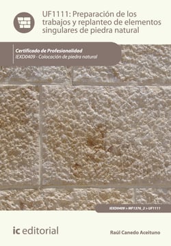 Preparación de los trabajos y replanteo de elementos singulares de piedra natural. IEXD0409