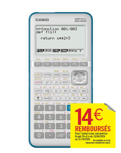 Calculatrice graphique Casio - Lycée - Graph 35+ E II - Gris