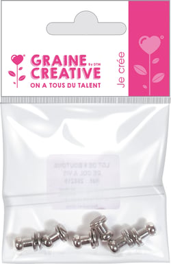 Sachet de 6 boutons de col à vis - Graine Créative