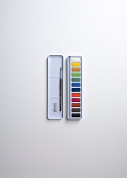 Coffret de 12 godets d'aquarelle Lefranc Bourgeois