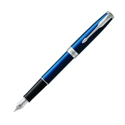 Stylo plume - Noir - Sonnet Bleu Subtile, finitions palladium - Plume moyenne - Parker