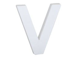 Lettre V majuscule - carton blanc - 12 cm