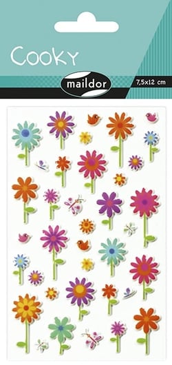 Sticker Cooky 3D autocollant Maildor - Fleurs - 37 unités