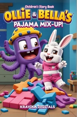 Ollie &amp; Bella's Pajama Mix-Up : Children's Story Book with illustrations - Once Upon a Giggle