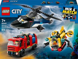 LEGO® 60462 - Hélicoptère, camion de pompiers et sous-marin modulable - LEGO® City
