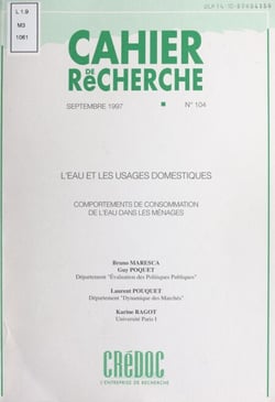 L'eau et les usages domestiques - Comportements de consommation de l'eau dans les ménages