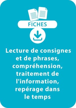 Lecture CE1 - 3. Lecture de consignes et de phrases, compréhension, traitement de l'information, repérage dans le temps - Un lot de 12 fiches à télécharger