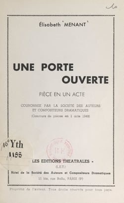Une porte ouverte - Pièce en un acte
