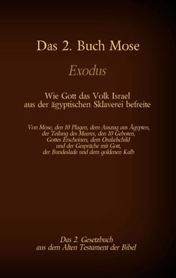 Das 2. Buch Mose, Exodus, das 2. Gesetzbuch aus der Bibel - Wie Gott das Volk Israel aus der ägyptischen Sklaverei befreite - Von Mose, den 10 Plagen, dem Auszug aus Ägypten, der Teilung des Meeres, den 10 Geboten, Gottes Erscheinen, dem Orakelschild u...