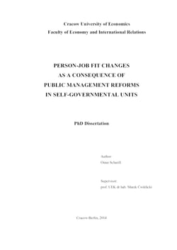 Person-Job Fit Changes As A Consequence Of Public Management Reforms In Self-Governmental Units
