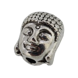 2 perles Bouddha - acier inoxydable