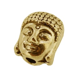 2 perles Bouddha doré - acier inoxydable