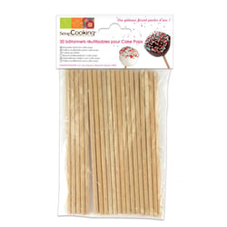 Lot de 20 bâtonnets réutilisables pour cake pops ScrapCooking®