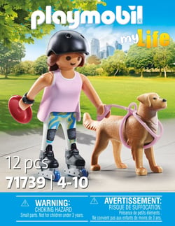 Playmobil - Jeune fille rolleuse avec Retriever - 71739
