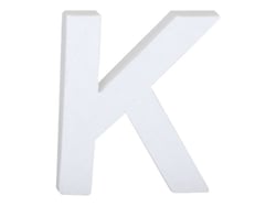 Lettre K majuscule - carton blanc - 12 cm
