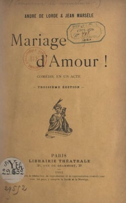 Mariage d'amour ! - Comédie en un acte