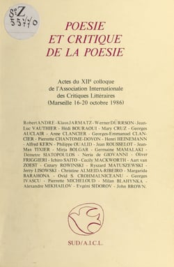Poésie et critique de la poésie - Actes