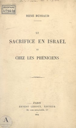 Le sacrifice en Israël et chez les Phéniciens