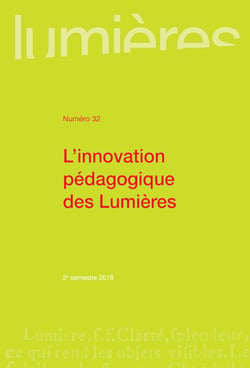 L'innovation pédagogique des Lumières - Lumières 32