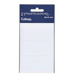 Lot de 21 étiquettes blanches autocollantes 35 x 75 mm - Cultura