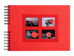 Album photos à spirales 50 pages noires Passion - 32X22 cm - rouge