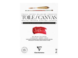 Bloc de 10 feuilles de toile coton blanc enduites Fleur de Lys Clairefontaine - 30 x 40 cm 345 g/m²