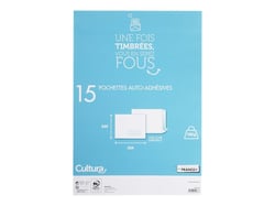 15 enveloppes adhésives blanches - 229x324mm - 120g/m² - Cultura