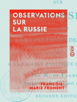 Observations sur la Russie - Relatives à la révolution de France et à la balance politique de l'Europe