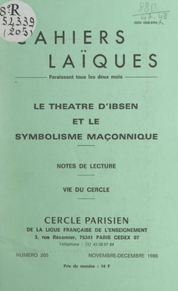 Le théâtre d'Ibsen et le symbolisme maçonnique - Notes de lecture. Vie du Cercle