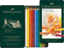 Boîte en métal Faber-Castell - Polychromos - 12 crayons