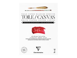 Bloc de 10 feuilles de toile coton blanc enduites Fleur de Lys Clairefontaine - 42 x 56 cm 345 g/m²