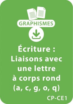 Graphismes et écriture - CP/CE1 - Liaisons avec les lettres à corps rond [A, C, G, O, Q] - Un lot de 17 fiches à télécharger