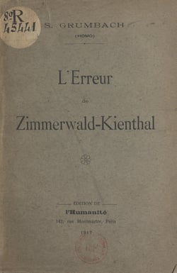 L'erreur de Zimmerwald-Kienthal - Allocution d'Alfred Brüstlein