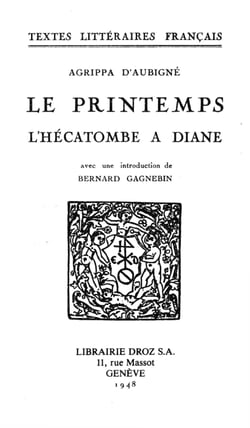 Le Printemps - Tome premier, L'Hécatombe à Diane