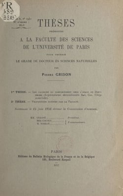 Les facteurs du comportement chez l'imago du doryphore (Leptinotarsa decemlineata Sat,. Col. Chrysomelidae). Suivi de Propositions données par la Faculté - Thèses présentées à la Faculté des sciences de l'Université de Paris pour obtenir le grade de Do...
