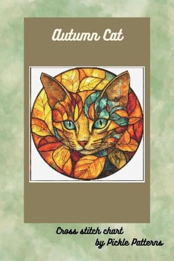 Autumn Cat - Stained Glass Animals