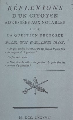 Réflexions d'un citoyen adressées aux notables sur la question proposée par un grand roi