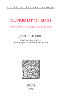 Oeuvres littéraires - Suivies d'Ecrits apologétiques avec des Juvenilia