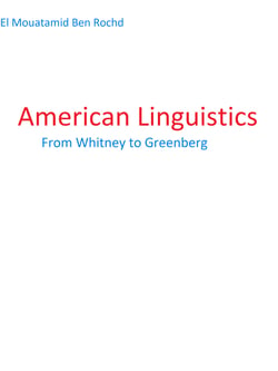 American linguistics - From Whitney to Greenberg