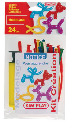 Kit ballons à modeler + pompe Kim'Play