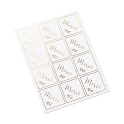 24 stickers - Merci - blanc