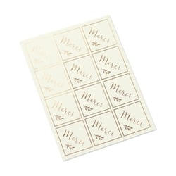 24 stickers - Merci - ivoire