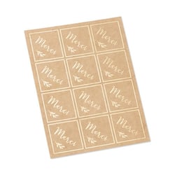 24 stickers - Merci - or