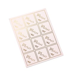 24 stickers - Merci - or