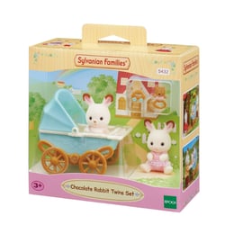 Les jumeaux Lapin Chocolat et poussette double  - Sylvanian Families - 5432