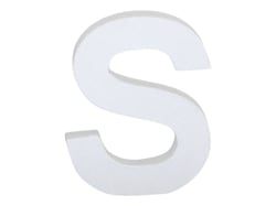 Lettre S majuscule - carton blanc - 12 cm
