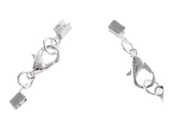 2 fermoirs mousqueton de 12 mm - Argent - Créalia