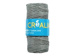 Cordon coton ciré 1 mm x 20 m Créalia - Gris