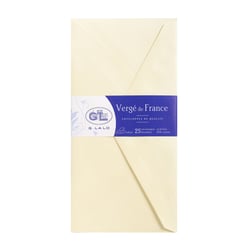 25 enveloppes doublées Lalo Vergé - DL - 110x220 mm - 100g - ivoire
