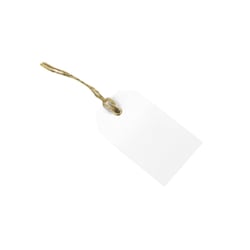 Lot de 25 étiquettes blanches 4,5 x 8 cm avec œillet doré et ficelle 5 m - Créalia
